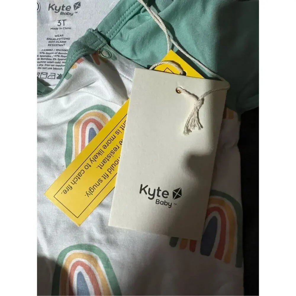Kyte Baby One Piece Girls Size 3T Multicolor Romper Rainbow Short‎ Sleeve NWT
